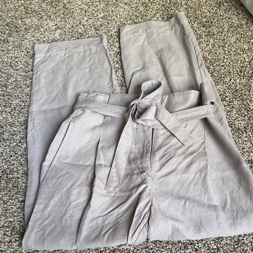 Aritzia Wilfred Grey High Waisted Cinched Work Trousers / Pants